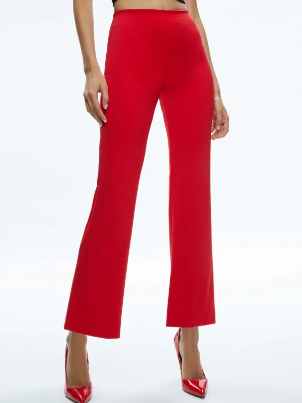 Alice and Olivia Rmp Mid Rise Back-Zip Bootcut Ankle Pant-Women Pants
