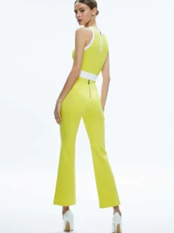 Alice and Olivia Rmp Mid Rise Back-Zip Bootcut Ankle Pant-Women Pants