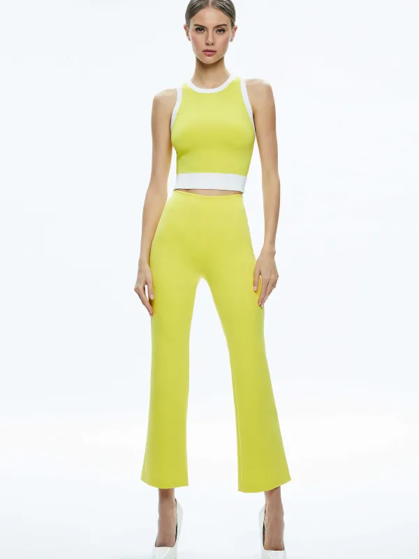 Alice and Olivia Rmp Mid Rise Back-Zip Bootcut Ankle Pant-Women Pants