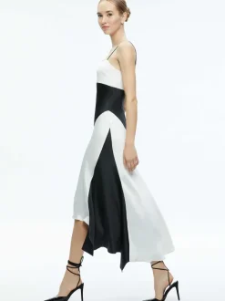 Alice and Olivia Rosa Asymmetrical Slip Dress-Women Dresses