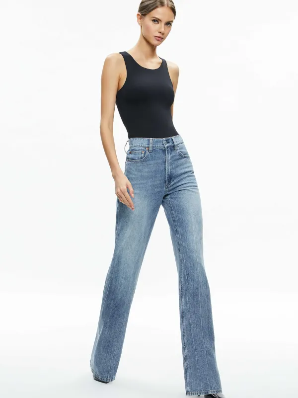 Alice and Olivia Rothy Sleeveless Sculpt Bodysuit-Women Tops