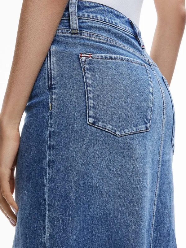 Alice and Olivia Rye Denim Maxi Skirt-Women Skirts