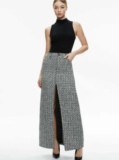 Alice and Olivia Rye Tweed Maxi Skirt-Women Skirts