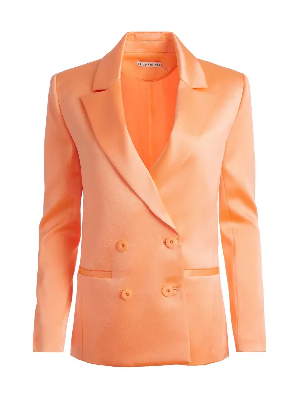 Alice and Olivia Santos Double Breasted Boyfriend Blazer-Women Jackets + Coats