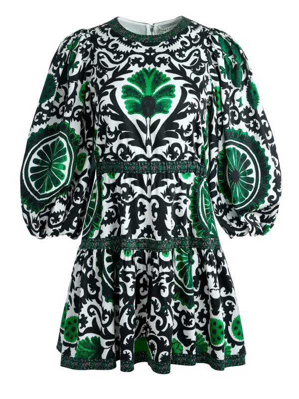Alice and Olivia Shayla Pleated Sleeve Tiered Dress-Women Dresses