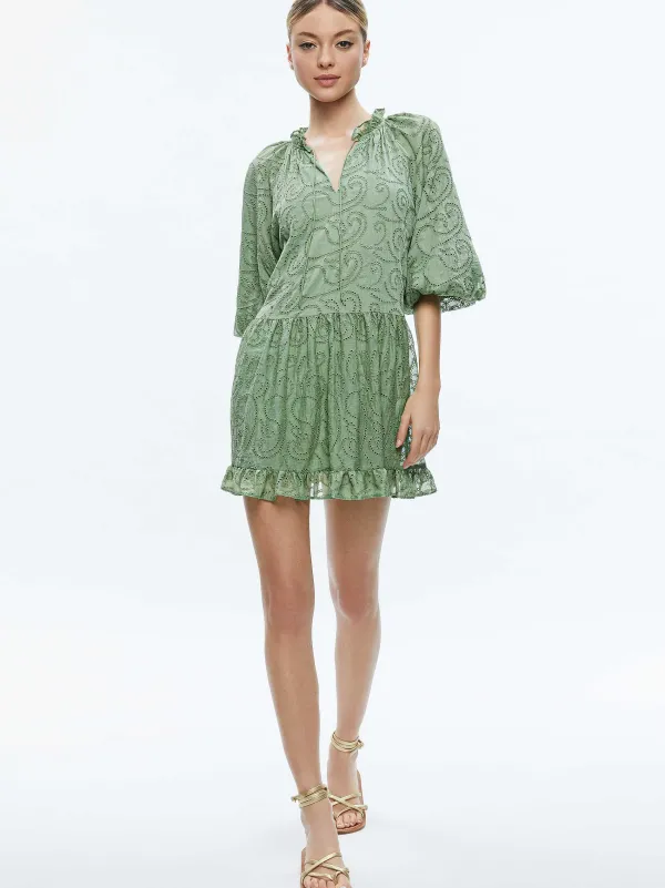 Alice and Olivia Sherrie Gathered Tunic Dress-Women Dresses