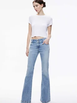 Alice and Olivia Stacey Low Rise Bell Bottom Jean-Women Pants