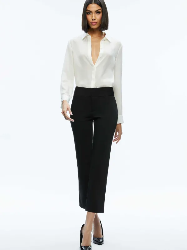 Alice and Olivia Stacey Low Rise Kick Flare Pant-Women Pants