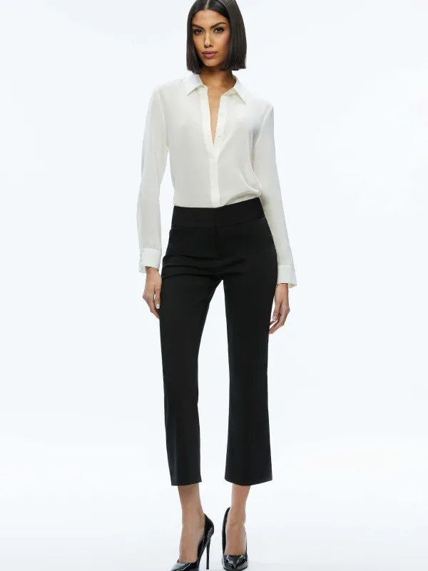 Alice and Olivia Stacey Low Rise Kick Flare Pant-Women Pants