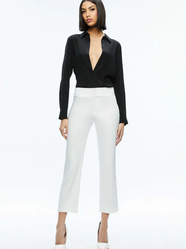Alice and Olivia Stacey Low Rise Kick Flare Pant-Women Pants