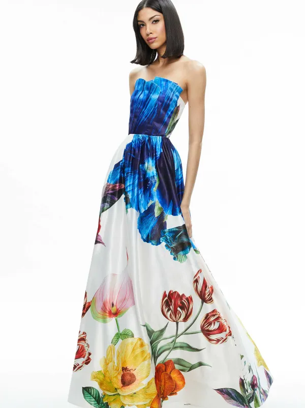 Alice and Olivia Stella Strapless Gown-Women Dresses