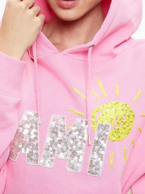 Alice and Olivia Sunny Boxy Cropped Hoodie-Women Sweaters