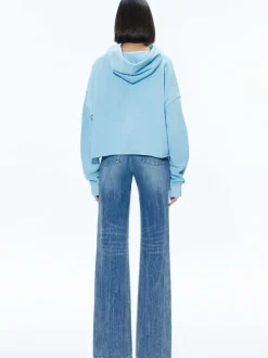 Alice and Olivia Sunny Boxy Cropped Hoodie-Women Sweaters