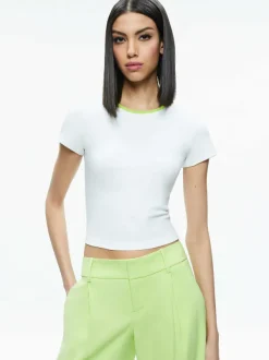 Alice and Olivia Tashia Ringer Baby Tee-Women Tops
