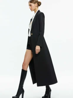 Alice and Olivia Theo Notch Collar Coat-Women Jackets + Coats