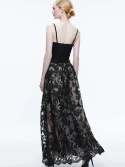 Alice and Olivia Tina Embellished Gown Skirt-Women Skirts