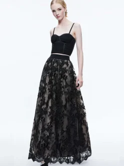 Alice and Olivia Tina Embellished Gown Skirt-Women Skirts