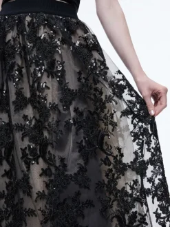 Alice and Olivia Tina Embellished Gown Skirt-Women Skirts