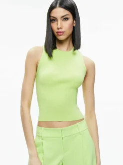 Alice and Olivia Tonita Ribbed Tank-Women Tops