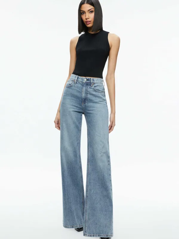 Alice and Olivia Tonita Ribbed Tank-Women Tops
