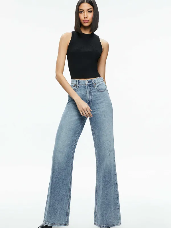 Alice and Olivia Tonita Ribbed Tank-Women Tops