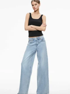 Alice and Olivia Trish Mid Rise Baggy Jean-Women Pants