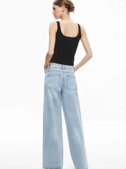 Alice and Olivia Trish Mid Rise Baggy Jean-Women Pants
