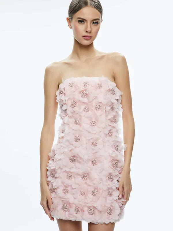 Alice and Olivia Velia Embellished Strapless Mini Dress-Women Dresses