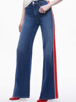 Alice and Olivia Weezy Side Stripe Jean-Women Pants