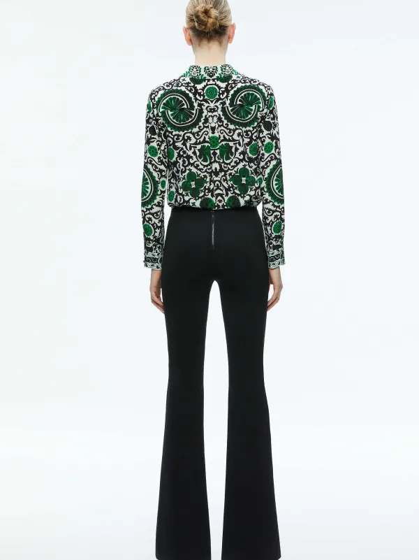 Alice and Olivia Willa Placket Top-Women Tops