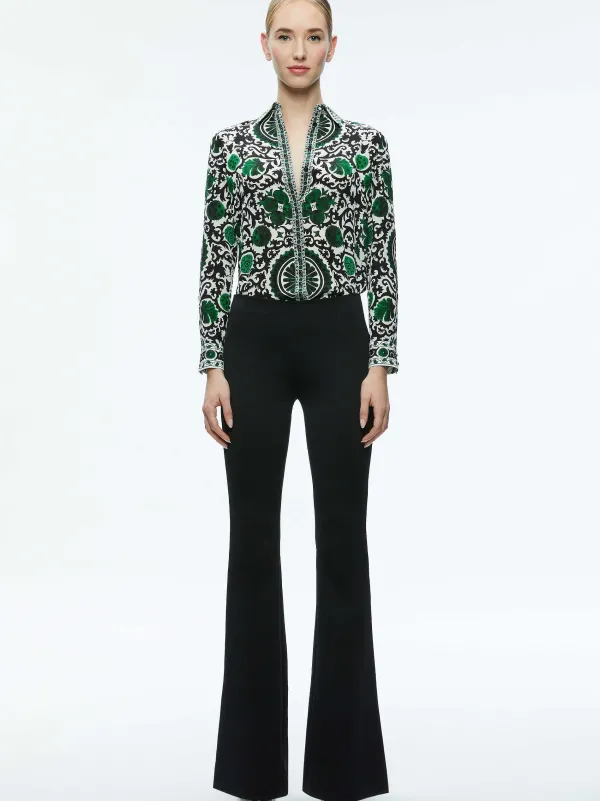 Alice and Olivia Willa Placket Top-Women Tops