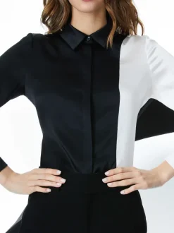 Alice and Olivia Willa Placket Top-Women Tops
