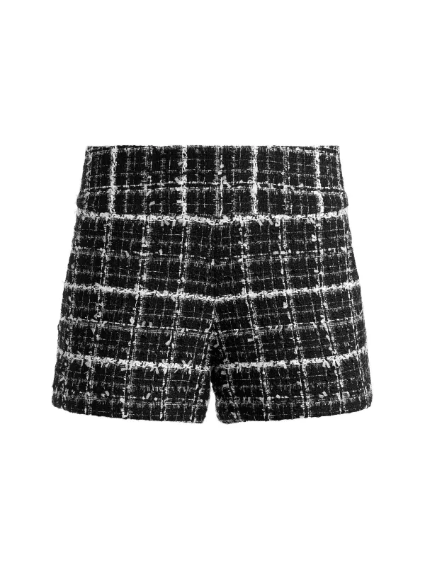 Alice and Olivia Yardley Cropped Fray Hem Jacket + Donald Tweed Short-Women Matching Sets